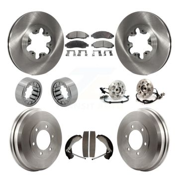 Front Rear Hub Bearing Brake Rotor Pads Shoe Kit (10Pc) For Chevrolet Colorado GMC Canyon KBB-110146