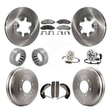 Front Rear Hub Bearing Brake Rotor Pads Shoe Kit (10Pc) For Chevrolet Colorado GMC Canyon KBB-110148