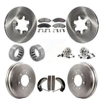 Front Rear Hub Bearing Brake Rotor Pads Shoe Kit (10Pc) For Chevrolet Colorado GMC Canyon KBB-110150