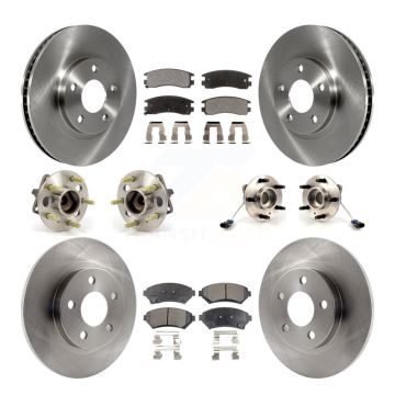 Front Rear Hub Bearing Brake Rotor & Pad Kit (10Pc) For 2003-2004 Buick Park Avenue Ultra KBB-110160