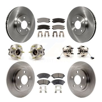 Front Rear Hub Bearing Brake Rotor & Pads Kit (10Pc) For Buick LeSabre Pontiac Bonneville KBB-110161