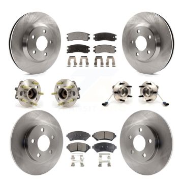 Front Rear Hub Bearing Disc Brake Rotor & Pad Kit (10Pc) For 2005 Buick Park Avenue Ultra KBB-110167