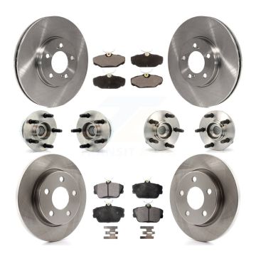 Front Rear Hub Bearing Brake Rotor And Pad Kit (10Pc) For Ford Taurus Lincoln Continental KBB-110175
