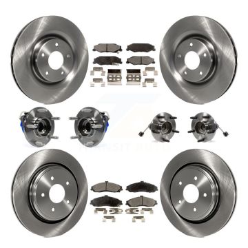 Front Rear Hub Bearing Brake Rotor And Pad Kit (10Pc) For Chevrolet Corvette Cadillac XLR KBB-110182