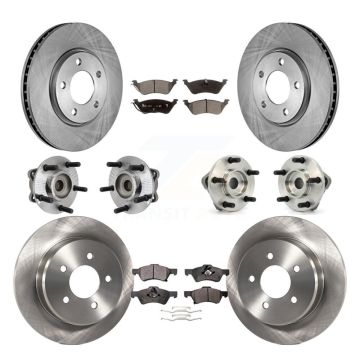 Front Rear Hub Bearing Brake Rotor Pad Kit (10Pc) For Dodge Grand Caravan Chrysler Town & KBB-110196