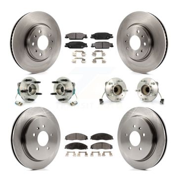 Front Rear Hub Bearing Brake Rotor Pads Kit (10Pc) For Cadillac CTS With Sport Suspension KBB-110207