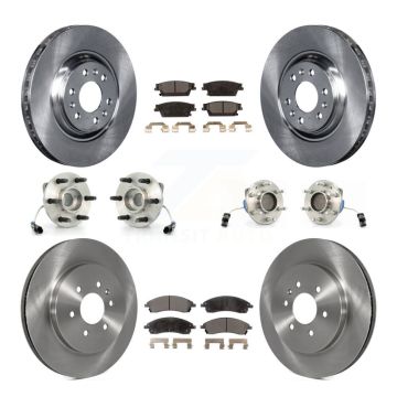 Front Rear Hub Bearing Disc Brake Rotors And Ceramic Pads Kit (10Pc) For Cadillac SRX RWD KBB-110219