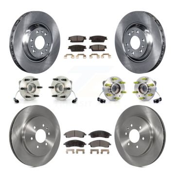 Front Rear Hub Bearing Disc Brake Rotors And Ceramic Pads Kit (10Pc) For Cadillac SRX AWD KBB-110220