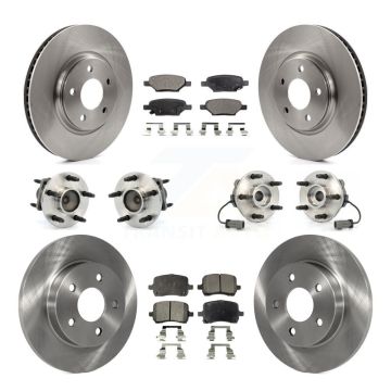 Front Rear Hub Bearing Disc Brake Rotor & Pads Kit (10Pc) For Chevrolet Cobalt Saturn Ion KBB-110226
