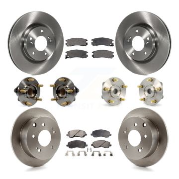 Front Rear Hub Bearing Brake Rotor Pad Kit (10Pc) For Mitsubishi Eclipse 2.4L To 10 31 05 KBB-110233