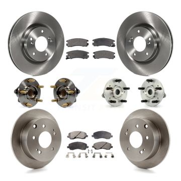 Front Rear Hub Bearing Disc Brake Rotor And Pads Kit (10Pc) For Mitsubishi Eclipse Galant KBB-110235