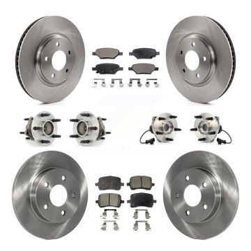 Front Rear Hub Bearing Brake Rotor And Pad Kit (10Pc) For Chevrolet Malibu HHR Pontiac G6 KBB-110237