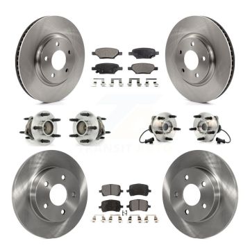 Front Rear Hub Bearing Brake Rotor Pads Kit (10Pc) For Chevrolet Malibu Pontiac G6 Saturn KBB-110238