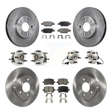 Front Rear Hub Bearing Disc Brake Rotors And Ceramic Pads Kit (10Pc) For Chevrolet Malibu KBB-110239
