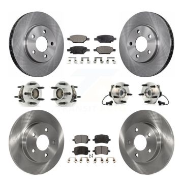 Front Rear Hub Bearing Disc Brake Rotor & Pads Kit (10Pc) For Chevrolet Malibu Pontiac G6 KBB-110240