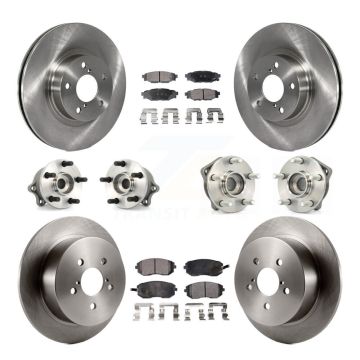 Front Rear Hub Bearing Disc Brake Rotor & Pad Kit (10Pc) For 2005 Subaru Legacy i/Limited KBB-110245