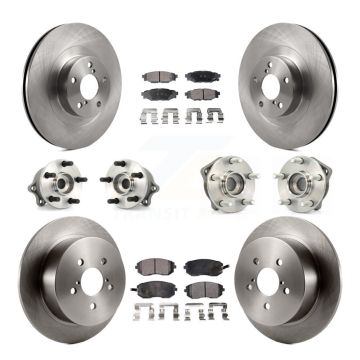 Front Rear Hub Bearing Disc Brake Rotor And Pad Kit (10Pc) For 2005 Subaru Outback Legacy KBB-110247