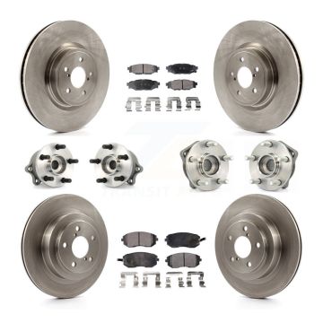 Front Rear Hub Bearings Disc Brake Rotors And Ceramic Pads Kit (10Pc) For Subaru Legacy KBB-110249