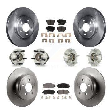 Front Rear Hub Bearing Brake Rotor & Pad Kit (10Pc) For Chrysler 300 Dodge Charger Magnum KBB-110252