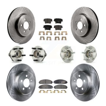 Front Rear Hub Bearing Brake Rotor & Pad Kit (10Pc) For Chrysler 300 Dodge Charger Magnum KBB-110253