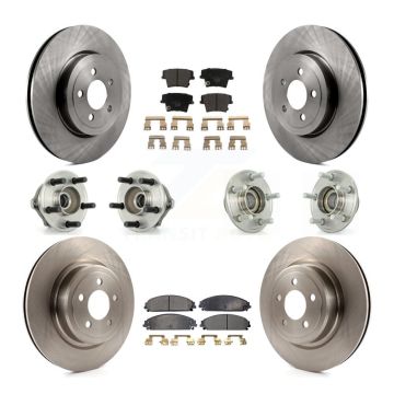 Front Rear Hub Bearing Brake Rotor & Pad Kit (10Pc) For Dodge Charger With Police Package KBB-110254