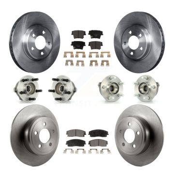 Front Rear Hub Bearing Brake Rotor Pads Kit (10Pc) For Dodge Charger Magnum AWD with 2.7L KBB-110256