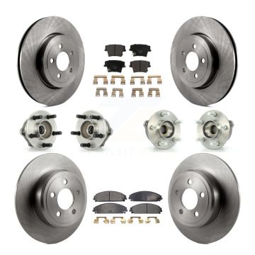 Front Rear Hub Bearing Brake Rotor & Pads Kit (10Pc) For 05-06 Chrysler 300 AWD with 3.5L KBB-110257
