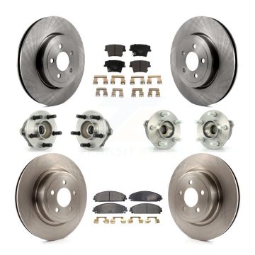 Front Rear Hub Bearing Brake Rotor & Pad Kit (10Pc) For Dodge Charger With Police Package KBB-110259