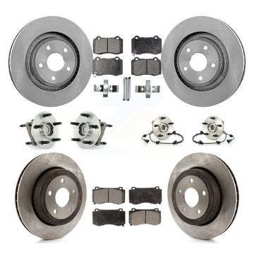 Front Rear Hub Bearing Brake Rotor Pads Kit (10Pc) For 2006-2010 Jeep Grand Cherokee SRT8 KBB-110261