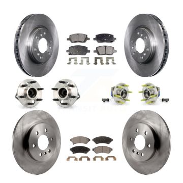 Front Rear Hub Bearing Brake Rotor Pads Kit (10Pc) For Pontiac Montana Chevrolet Uplander KBB-110262