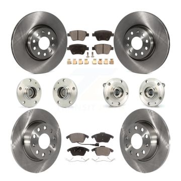 Front Rear Hub Bearings Disc Brake Rotors And Pads Kit (10Pc) For Volkswagen Beetle GTI KBB-110274