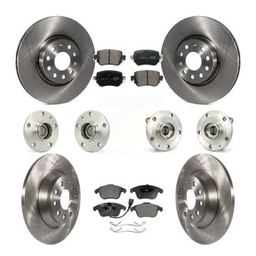 Front Rear Hub Bearing Disc Brake Rotor And Ceramic Pads Kit (10Pc) For 2016-2018 Audi Q3 KBB-110280