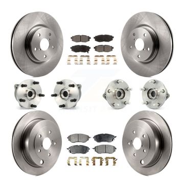 Front Rear Hub Bearing Disc Brake Rotors And Pads Kit (10Pc) For 2008-2014 Subaru Tribeca KBB-110296