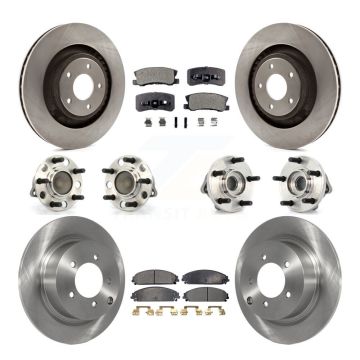 Front Rear Hub Bearings Disc Brake Rotors And Ceramic Pads Kit (10Pc) For Dodge Caliber KBB-110304