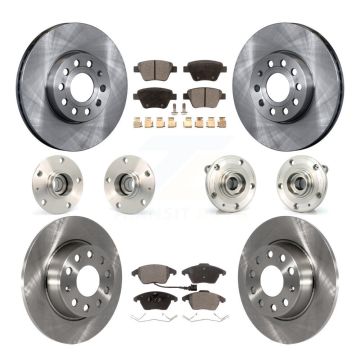 Front Rear Hub Bearing Disc Brake Rotor And Ceramic Pads Kit (10Pc) For Volkswagen Beetle KBB-110308