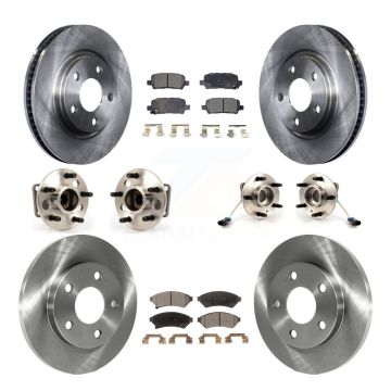 Front Rear Hub Bearing Brake Rotor & Pad Kit (10Pc) For Buick LaCrosse Pontiac Grand Prix KBB-110325