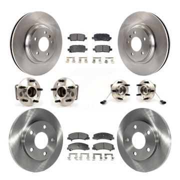 Front Rear Hub Bearing Disc Brake Rotors And Pads Kit (10Pc) For Chevrolet Impala Limited KBB-110327