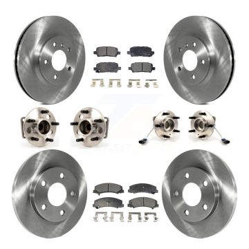 Front Rear Hub Bearing Disc Brake Rotors And Pads Kit (10Pc) For Chevrolet Impala Limited KBB-110328