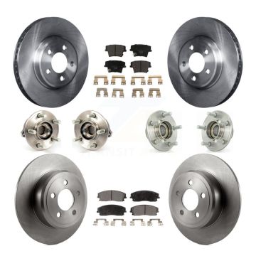 Front Rear Hub Bearing Disc Brake Rotor And Pad Kit (10Pc) For Dodge Chrysler 300 Charger KBB-110336