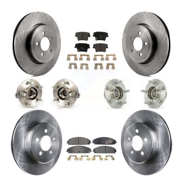 Front Rear Hub Bearing Disc Brake Rotor Pads Kit (10Pc) For Chrysler 300 Dodge Challenger KBB-110337
