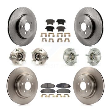 Front Rear Hub Bearing Brake Rotor & Pad Kit (10Pc) For Dodge Charger With Police Package KBB-110338