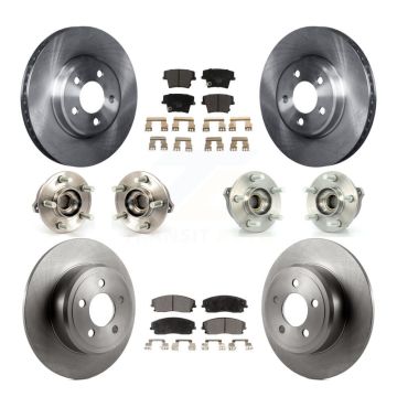 Front Rear Hub Bearing Disc Brake Rotor And Pad Kit (10Pc) For Dodge Charger Chrysler 300 KBB-110340