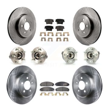 Front Rear Hub Bearing Disc Brake Rotor And Pad Kit (10Pc) For Chrysler 300 Dodge Charger KBB-110341