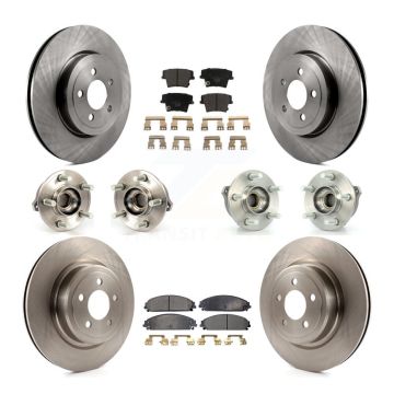 Front Rear Hub Bearing Brake Rotor & Pad Kit (10Pc) For Dodge Charger With Police Package KBB-110342