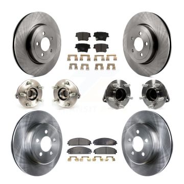 Front Rear Hub Bearing Disc Brake Rotor Pads Kit (10Pc) For Chrysler 300 Dodge Challenger KBB-110344