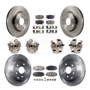 Front Rear Hub Bearing Brake Rotor Pad Kit (10Pc) For Toyota RAV4 Without 3rd Row Seating KBB-110358