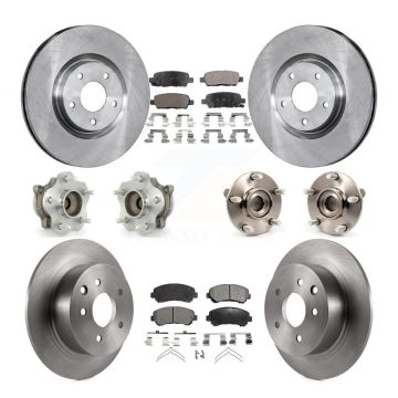 Front Rear Hub Bearing Brake Rotor Pad Kit (10Pc) For Nissan Sentra SE-R Spec V with 2.5L KBB-110382