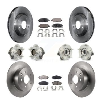 Front Rear Hub Bearings Disc Brake Rotors And Ceramic Pads Kit (10Pc) For Nissan Altima KBB-110383