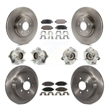 Front Rear Hub Bearing Brake Rotor & Pad Kit (10Pc) For Nissan Pathfinder Murano INFINITI KBB-110388