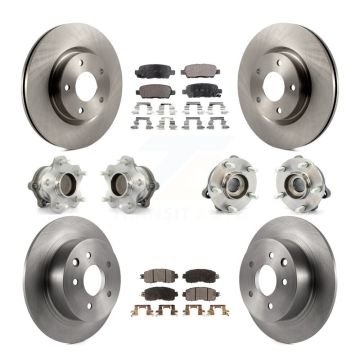 Front Rear Hub Bearings Disc Brake Rotors And Ceramic Pads Kit (10Pc) For Nissan Altima KBB-110389